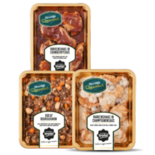 Noordertrots varkenshaas in champignonsaus of cranberrysaus of boeuf bourguignon